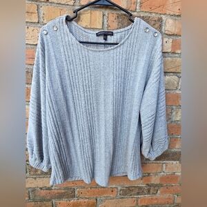 Adrienne Vittadini Heather Gray Knit Sweater